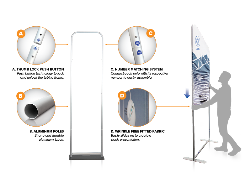 3'x 7.5' Tension Banner w/ Hardware