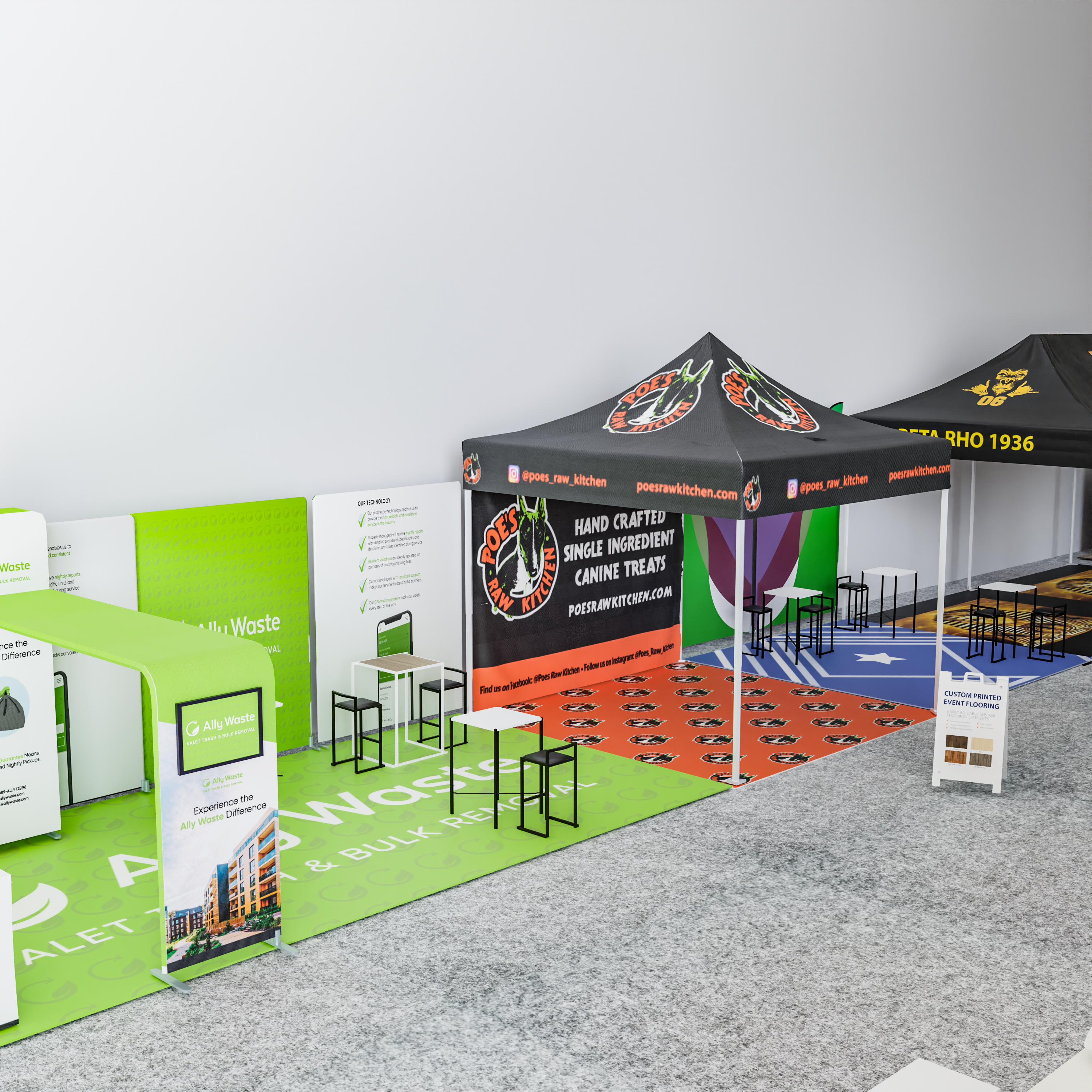 custom printed flooring for pop up tents