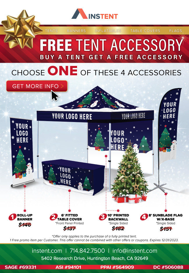 Free Accessory with printed tent