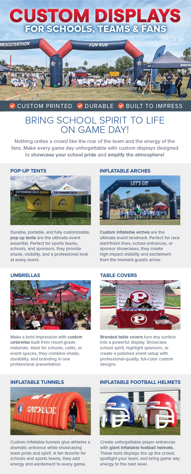 CS Custom Displays for Schools, Teams and Fans