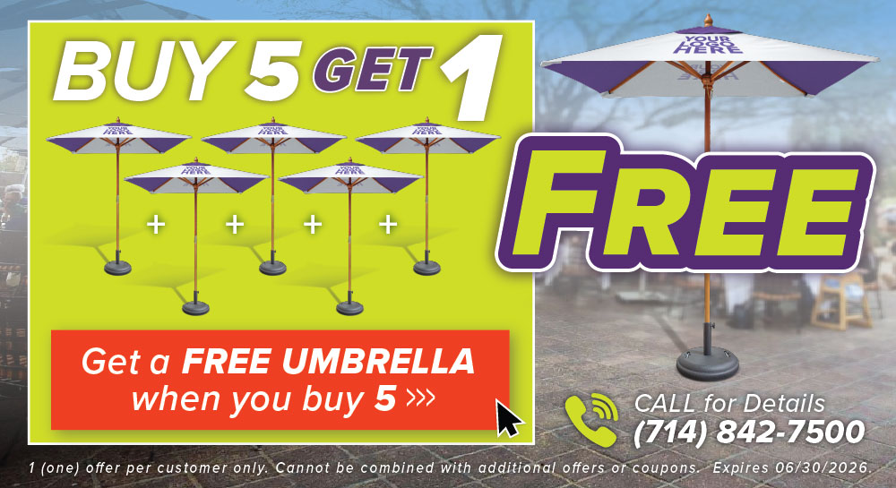 Call for more info Free Custom umbrella promo